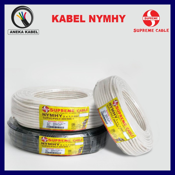 Kabel Nymhy 2X1.5Mm / Kabel Nymhy 2X1.5 3X1.5 Putih Hitam Per Roll