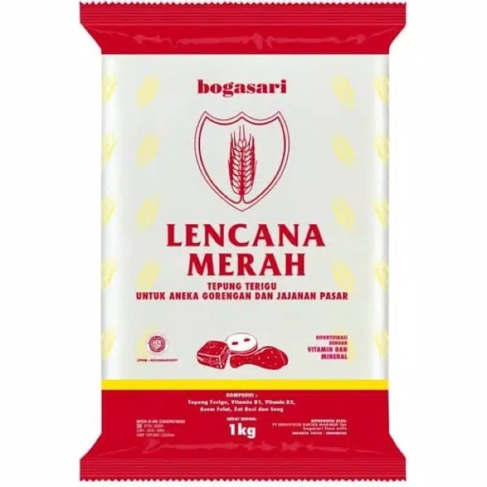 

Sale!! Lencana Merah Tepung Terigu 1 kg 1 Dus isi 12 pcs