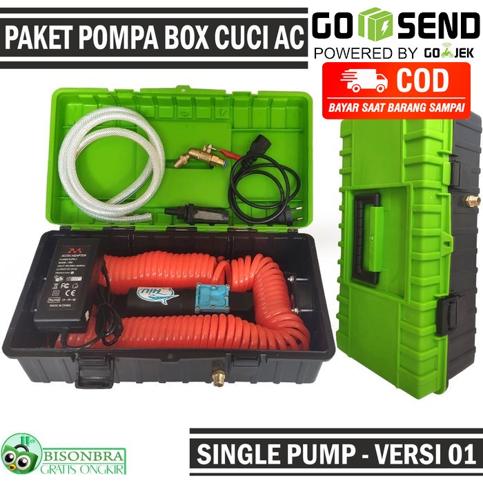 Paket Pompa Box Cuci AC Portabel Selang Spiral 12M Nozzle Apolo - V1