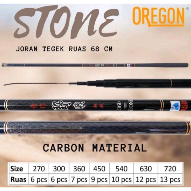 Joran tegek oregon stone carbon asli