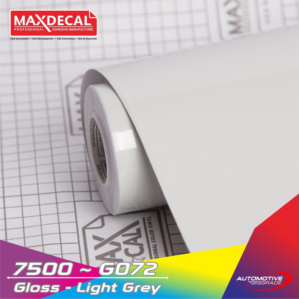 MAXDECAL 7500 072 Light Grey Abu Terang Sticker Skotlet Kilap Gloss Doff Matte