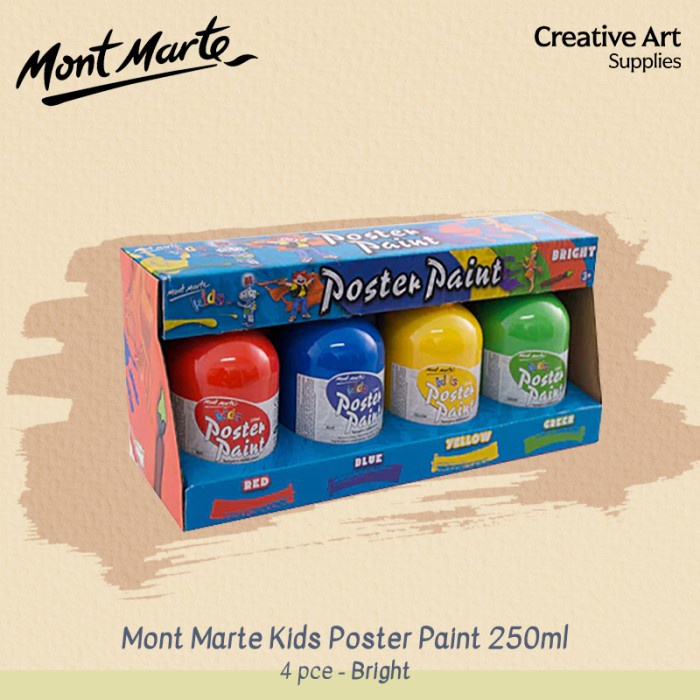 

Promo Mont Marte Kids Poster Paint Set 250Ml 4Pcs