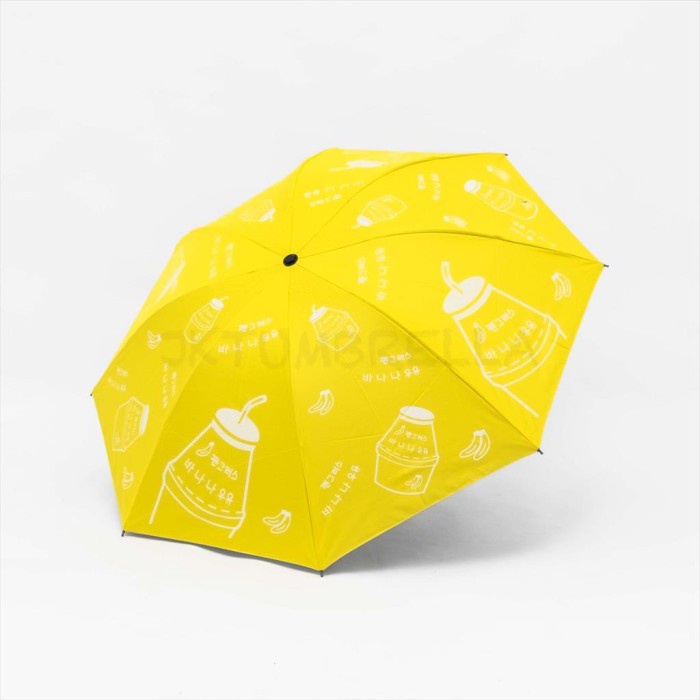 PAYUNG LIPAT 3 BANANA MILK KOREA / LAPIS HITAM ANTI UV / GRC - L05 ORIGINAL