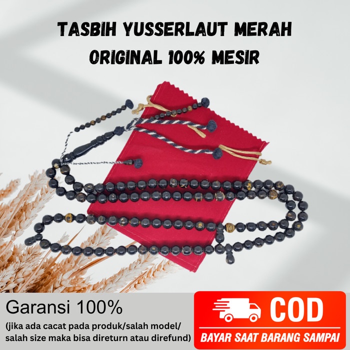 TASBIH YUSER LAUT MERAH ISI 100 BUTIR ORIGINAL MESIR
