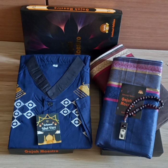 Baju koko L.pendek + sarung dus / Paket Baju Lebaran / Hampers murah