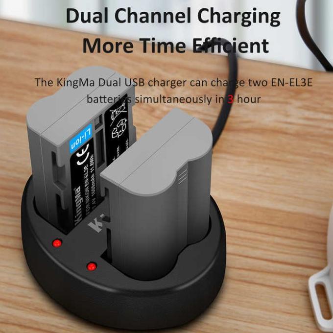 KingMa Original Battery Charger EN-EL3E for D70 D80 D90 D200 D300 D700 Kode Zx 309