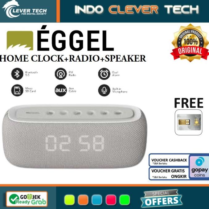 Eggel Home Clock + Radio + Portable Bluetooth Speaker Kualitas Premium