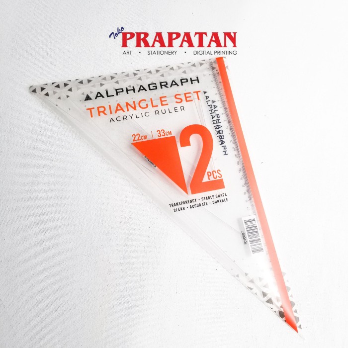 

Promo Alphagraph Triangle Set Acrylic Ruler 22/33Cm 07 Penggaris Segitiga