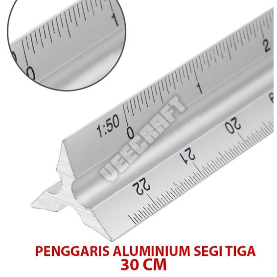 

Promo Penggaris Aluminium Segitiga /Aluminium Metal Triangle Scale Ruler 12