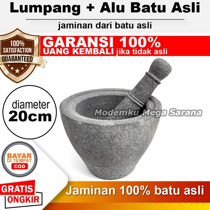 NEW SALE !!! Lumpang Batu Asli Original Muntilan + Alu Lesung Batu 20 cm