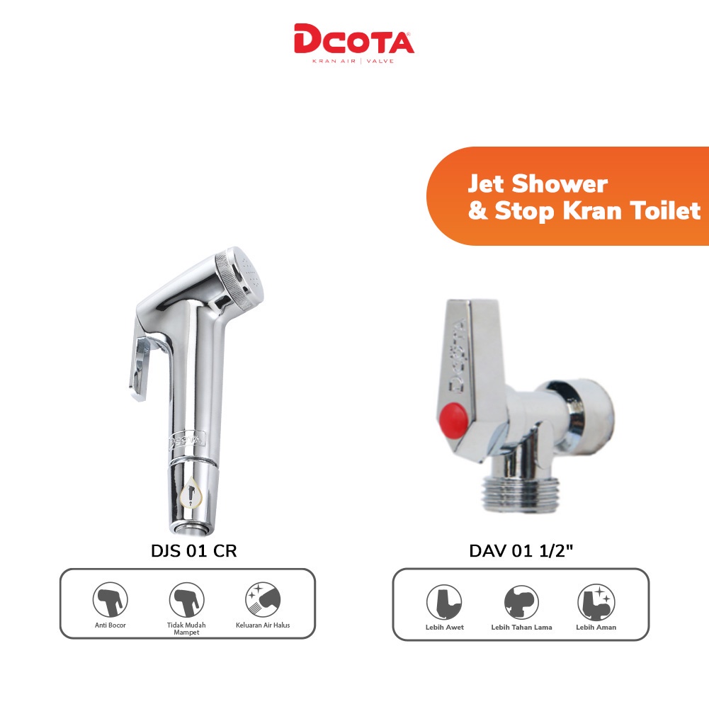 Dcota Jet Shower Cebok Bidet DJS 01 CR + Stop Kran DAV 01 1/2"