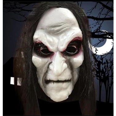 Topeng Hantu Rambut Panjang Warna Hitam-Topeng-Hantu