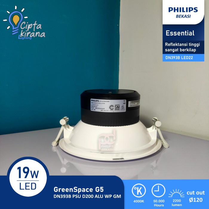 Lampu Downlight Sorot Philips Dn393B 19W 840K Putih Terlariss 