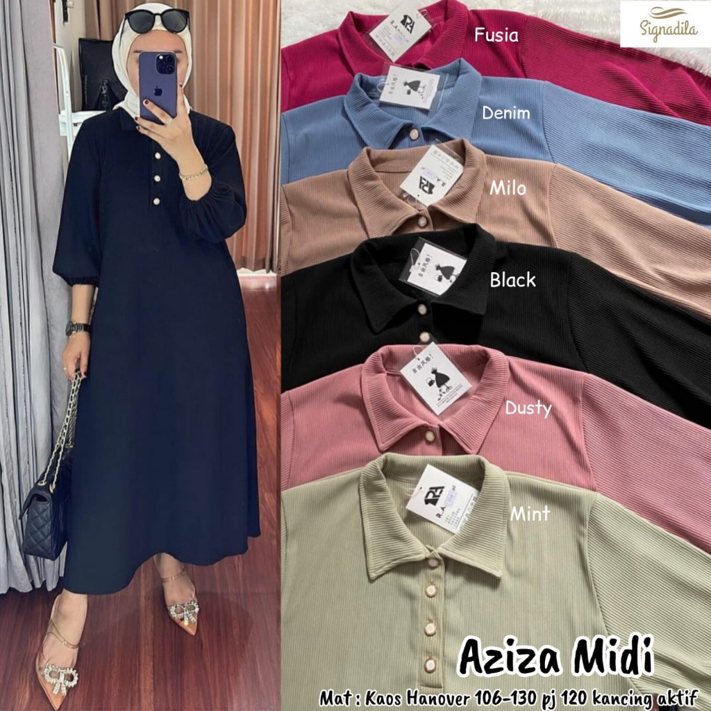 [LIMITED] BEST PRODUCT AZIZA MIDI BY SIGNADILLA / MIDI KAOS HANOVER TERBARU BEST SELLER