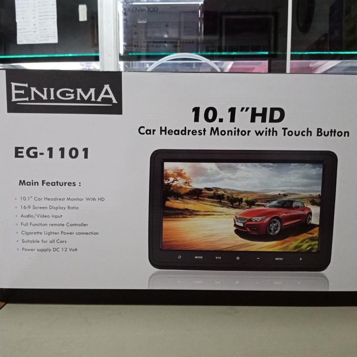 Headrest Monitor 10 Inch - Clip On Enigma Eg1101 - Headrest Clip On Promo Terbaru
