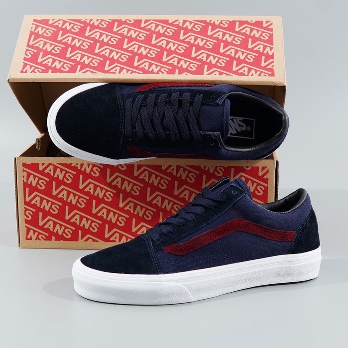 PROMO VANS OLD SKOOL NAVY WHITE LIST MAROON KODE WAFFLE DT IMPORT PREMIUM BNIB/GRADE ORIGINAL SEPATU