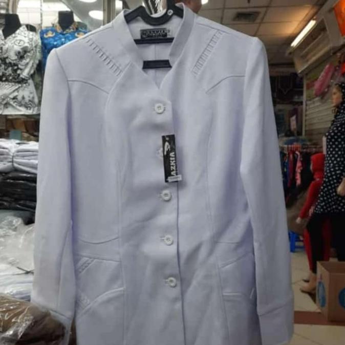Baju Blazer Seragam Putih Polos Hipu Dinas ASN Kerja Kantor Wanita
