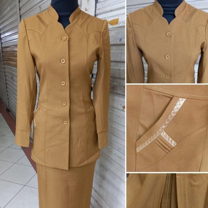 Baju blazer seragam pemda cewe PNS Cantik Khaki Keki Anggun,Guru