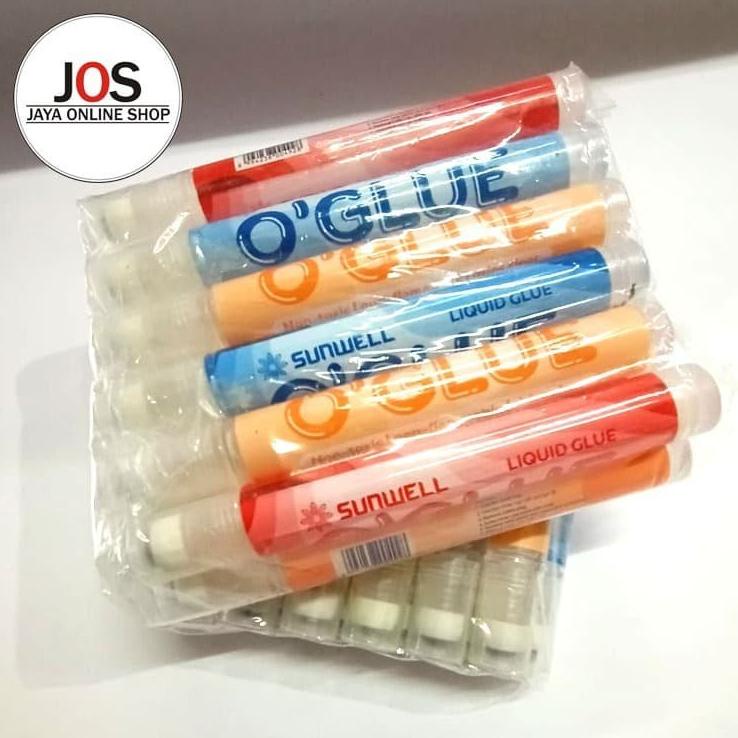 

Trendy LEM KERTAS SUNWELL OGLUE / Lem Cair / Water Glue O'Glue (1 pak isi 12 Pcs) ~