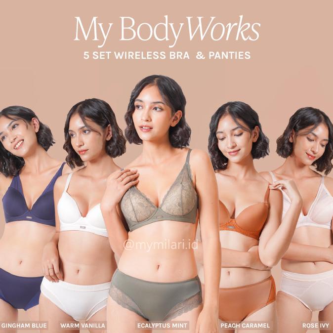 MILARI | MY BODYWORKS, 5SET WIRELESS BRA /LYCRA & PANTIES