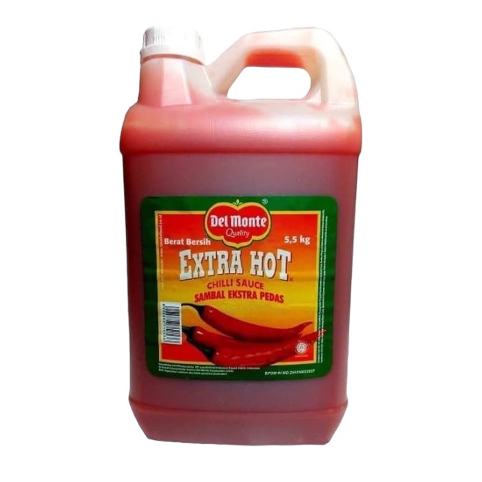 

Del Monte Extra Hot Chili Sauce 5.5Kg Saus Sambal Delmonte Ekstra Pedas 5,5 Kg Jerigen