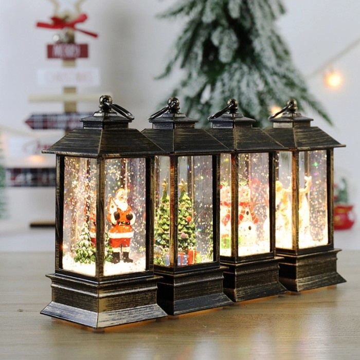 SGB - Lentera Kecil Snow Globe Kotak Lampu LED Souvenir Natal