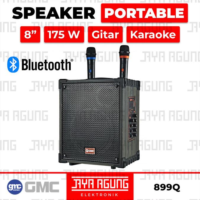 Speaker Gitar Bluetooth Karaoke 2 Mic Aktif High Power GMC 899Q 899 Q