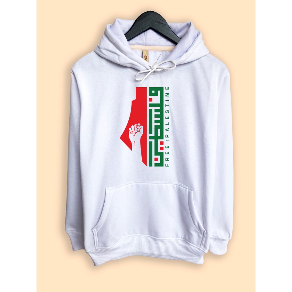 Jaket Hoodie Free Palestine Arabic Arab Palestina Peta