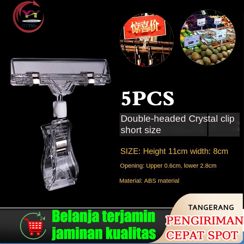

5Pcs Jepitan Bening Jepit Harga Bening Jepit Label Papan Tag Hanger Transparan