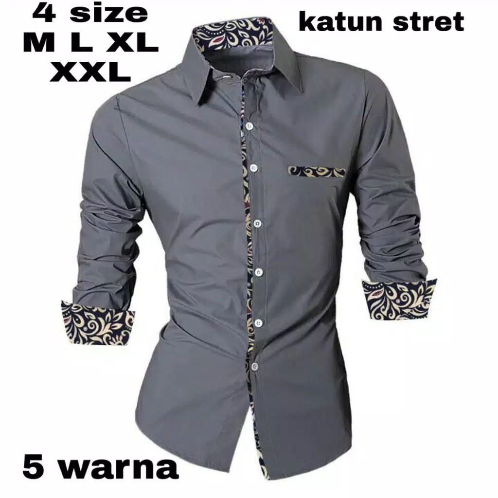 Kemeja Pria Lengan Panjang 2023 Pendek Korean Style Baju Kerja Dewasa Terbaru Keren  Ukuran Jumbo Mo