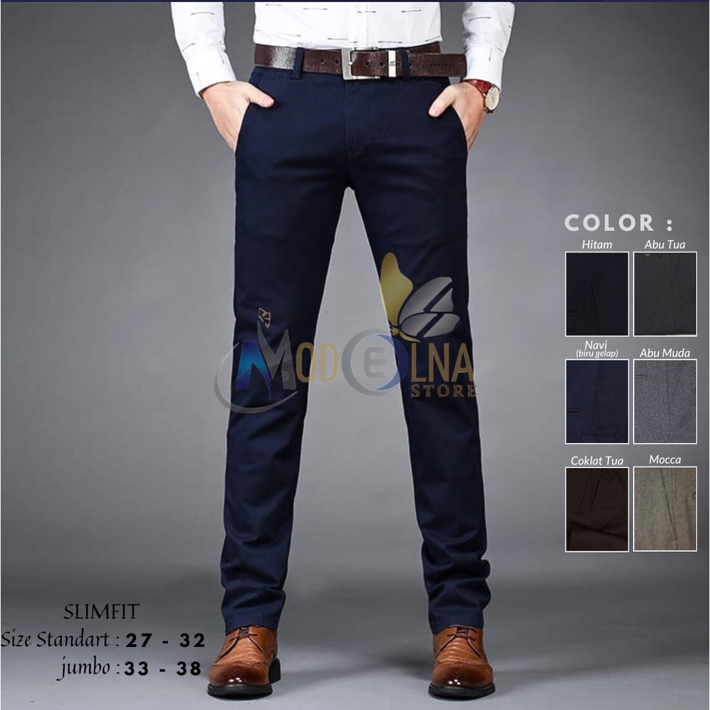 (SLIMFIT) Celana Kantor Formal Kerja Bahan Dasar Pria Slimfit/Celana Kerja Pria/Celana Kerja Pria Sl