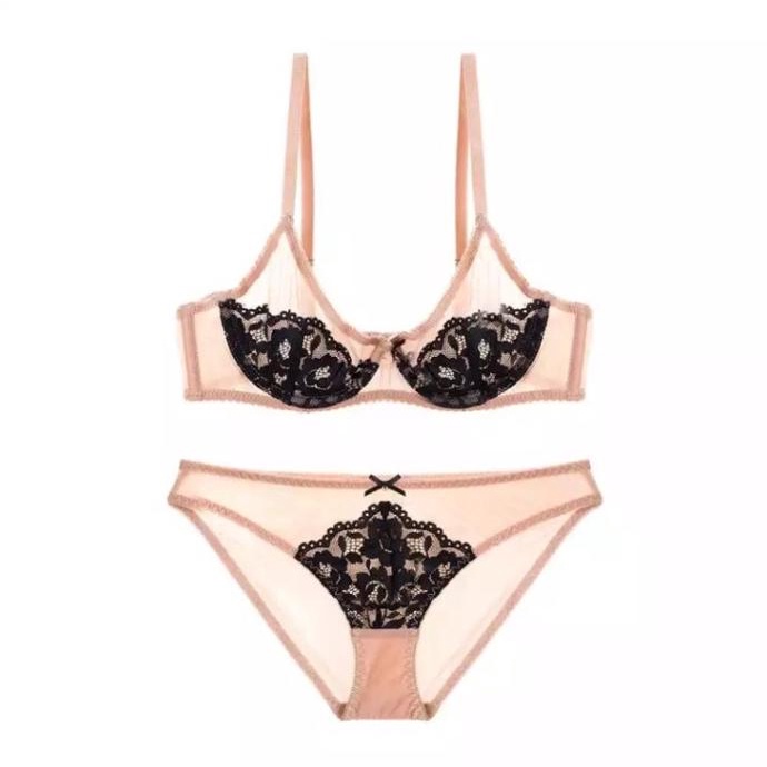 Bra Set Sexy Transparan nyaman berkawat 80421- Lafemme Underwear