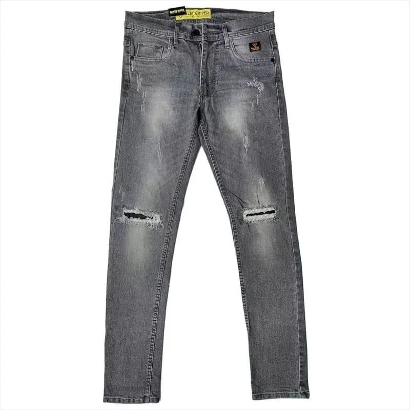 CELANA JEANS PRIA DISTRO PANJANG VLG.36 SOBEK" SNOW CELANA