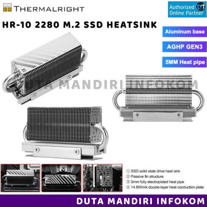 Thermalright HR-10 2280 I PRO - M.2 2280 NVMe AGHP SSD Heatsink Cooler - HR-10 2280