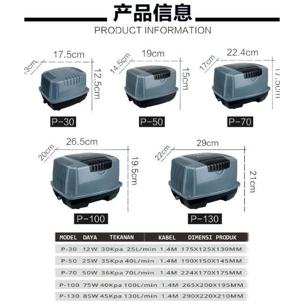 Bagus Jebo P70 Aerator Pompa Udara Kolam Ikan Koi Hiblow High Power