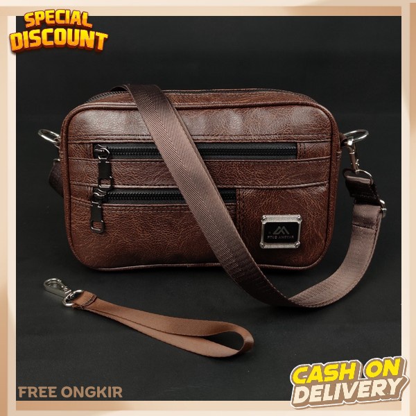 Tas Selempang Messenger Bag Slempang Pria Slingbag Premium Casual Trendy Distro Sling Bag Kerja Seko