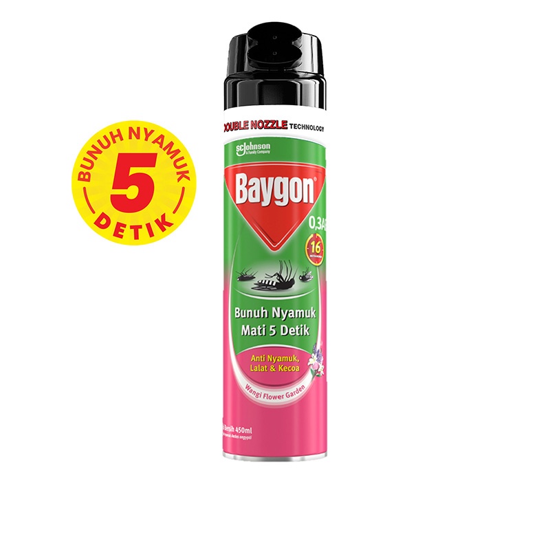 Baygon Aerosol Obat Pembasmi Nyamuk Flower Garden 450 ml