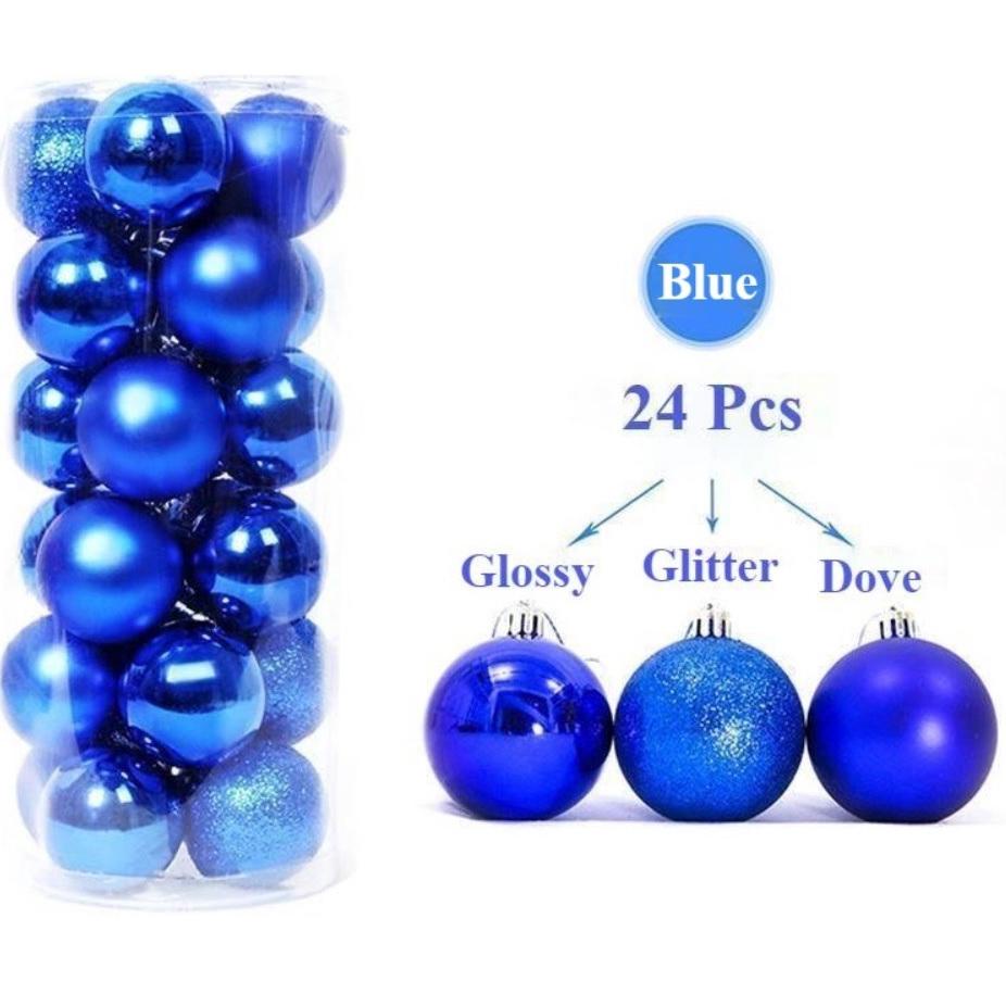 Promo Akhir Tahun Bola Natal 3Cm 24Pcs Hiasan Pohon Christmas Tree Sinterklas Glitter Ball Mainan Ak