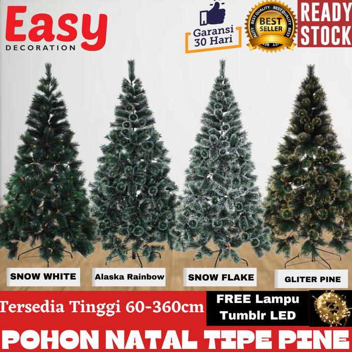 Pohon Natal Salju Premium 1.5 meter 150cm 1.5m 5FT Snow Flake Pine