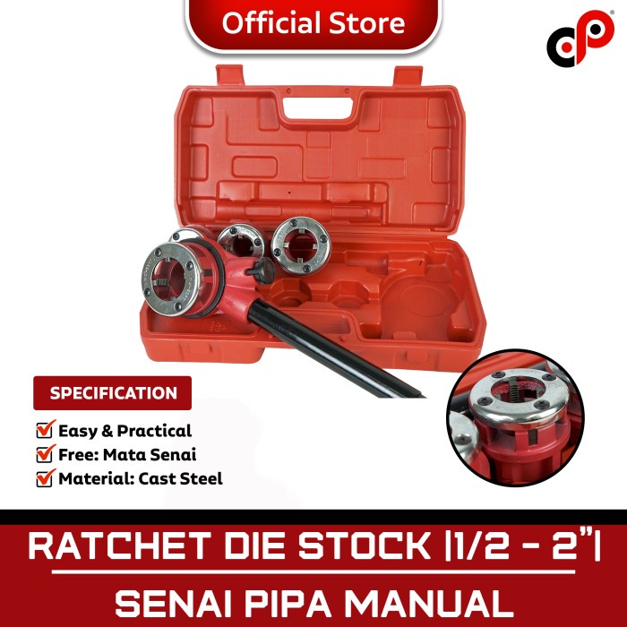 Promo Senai Pipa Manual Ratchet Die Stock 1/2" - 1 1/4 " 1/2 - 2" 60-62W