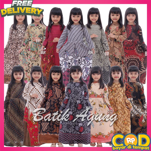 Dres Rok Bstik Perempuab Rok Baju Pestaa Dress Anak Batik Perempuan Driss Cewek Ank Anak Dressh Anaj