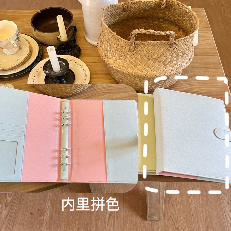 [Moonjin Studio] A5 Wide Fluffy Glitter Two Tone Binder 6 Ring Photocard Album Kpop Collection