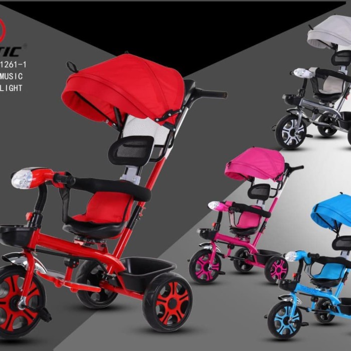 Promo Sepeda Roda 3 Tricycle Stroller Anak Exotic Et1261-1 Music Lampu