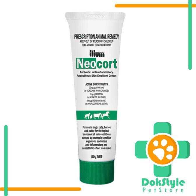 Salep antibiotik anti jamur anjing kucing ilium neocort 50 gr original