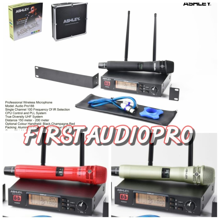 Mic Wireless Ashley Audio Pro 188 Original Ashley PRO188