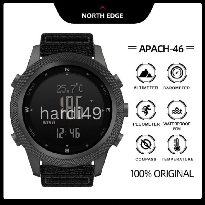 NORTH EDGE APACHE-46 PEDOMETER, ALTIMETER, BAROMETER, TEMPERATURE