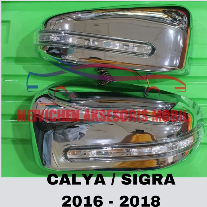 COVER SPION LAMPU SLIM MOBIL CALYA SIGRA LAMA 2016 - 2018 CHROME