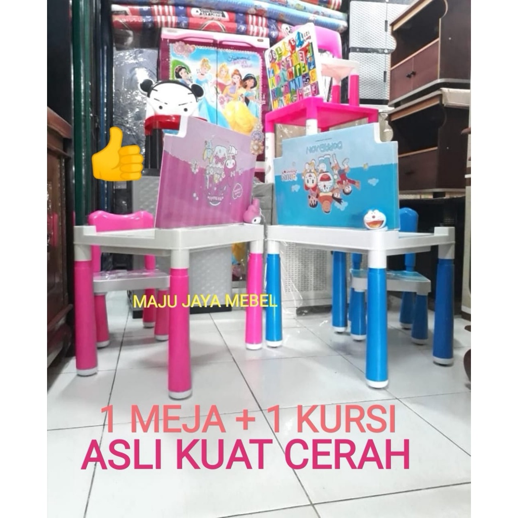 SET 1 MEJA BELAJAR ANAK NB 1251 + 1 KURSI PLASTIK ASLI KUAT TERMURAH TERLARIS