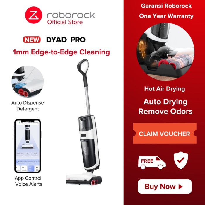 Roborock Dyad Pro - Penyedot Debu Basah dan Kering dengan Suction Power 17000Pa