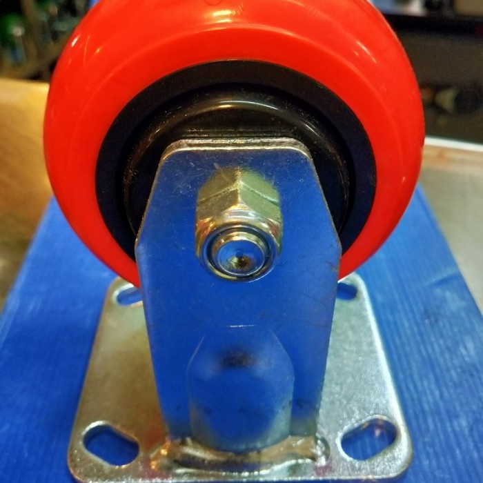 Roda Troli 6 inch untuk beban berat.PU ball bearing.merah hidup & mati star